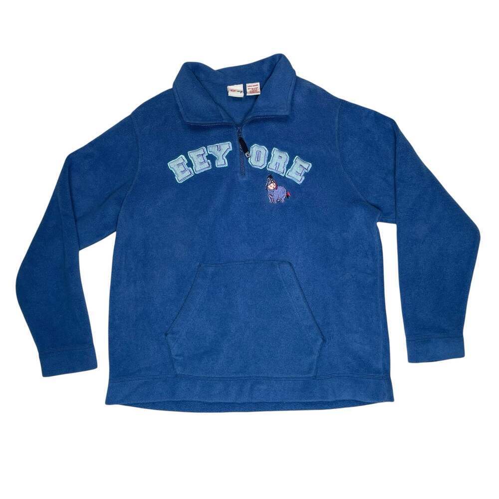 Disney Eeyore 1/4 Zip Fleece Pullover Large Blue